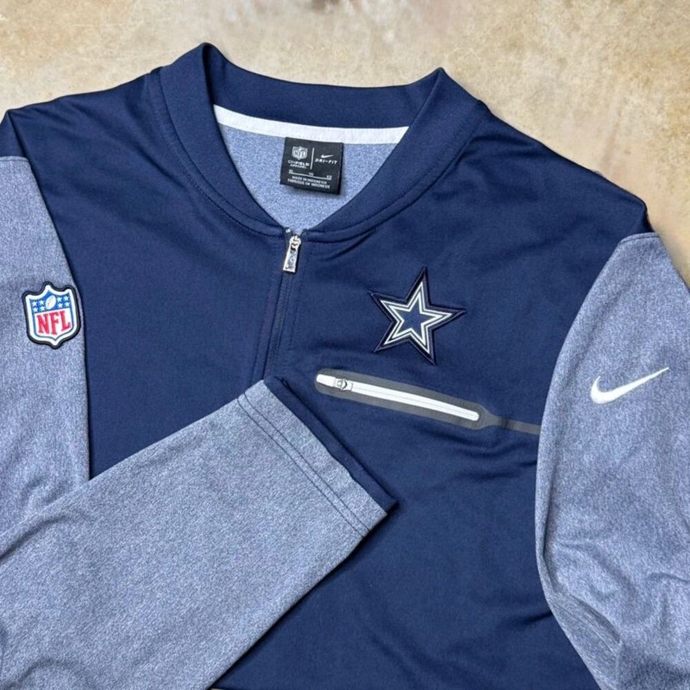 Dallas Cowboys Nike Mens XL Coaches Sideline 1/4 Zip Performance Dri Fit NFL
